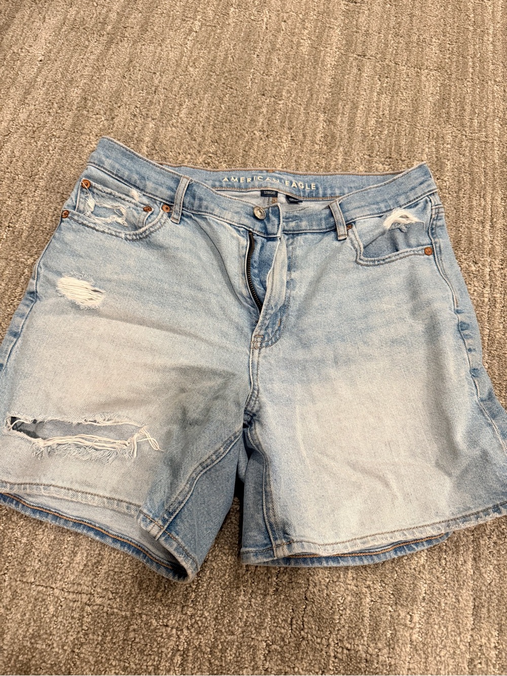 American Eagle Outfitters Light Wash Distressed Jean Shorts